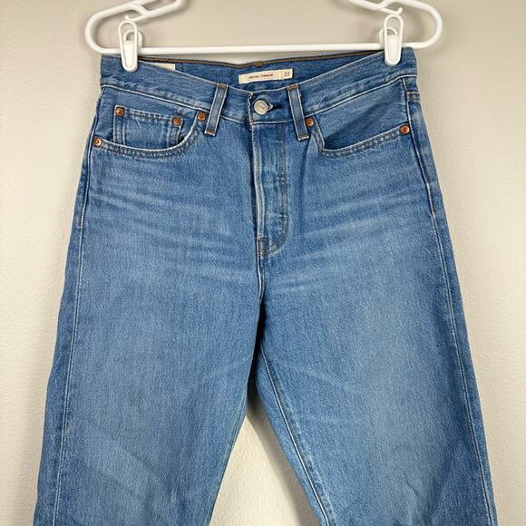 Levi's Premium Wedgie Fit Straight Jeans 27 Distressed - Picture 4 of 15